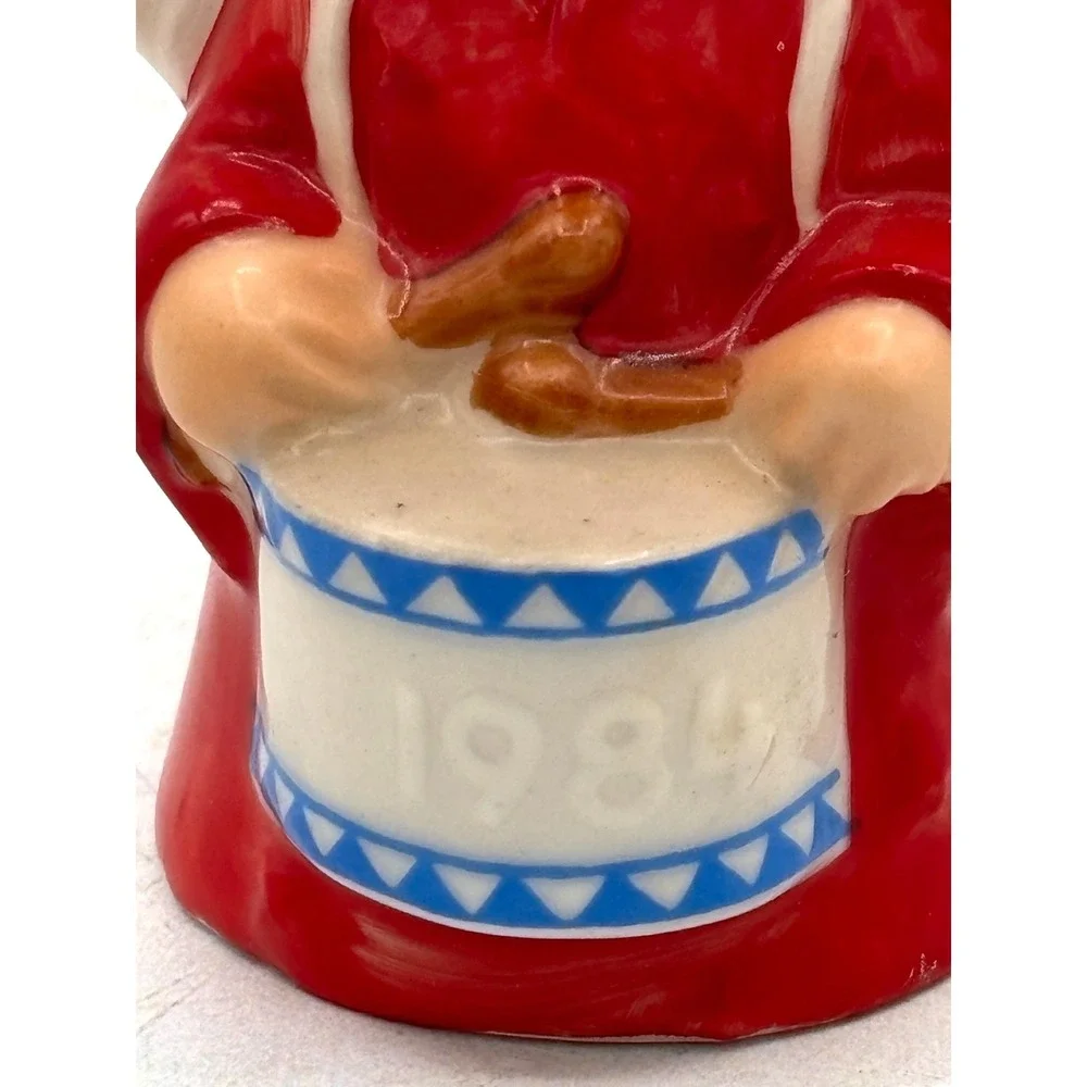 Goebel Annual Angel‎ Bell Ornament 1984 Drum Red West Germany Vintage Porcelain